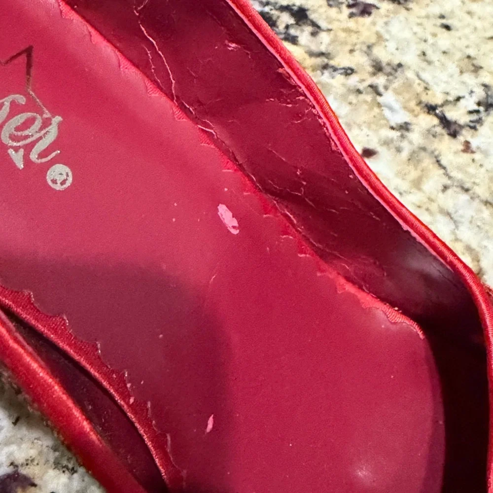 Bordello Pleaser Red Glitter Bow Platform Pumps Dorothy Wizard of Oz Size 8
